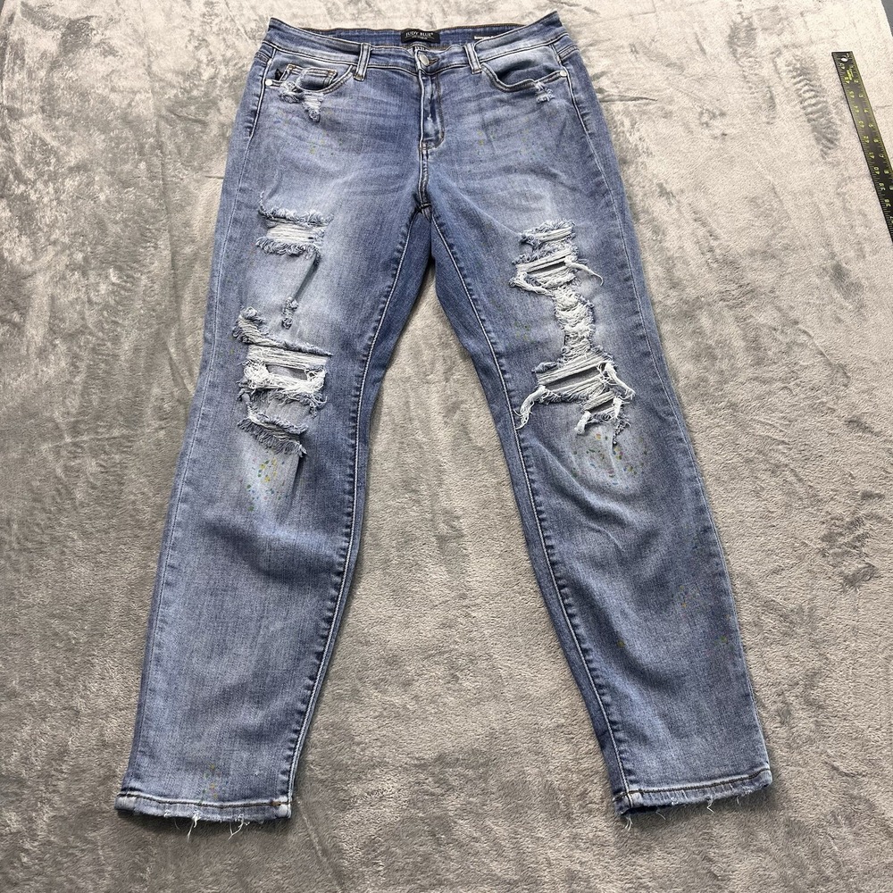 Judy Blue Jeans Womens 13/31 Boyfriend Fit Distressed Paint Splatter J882245LT